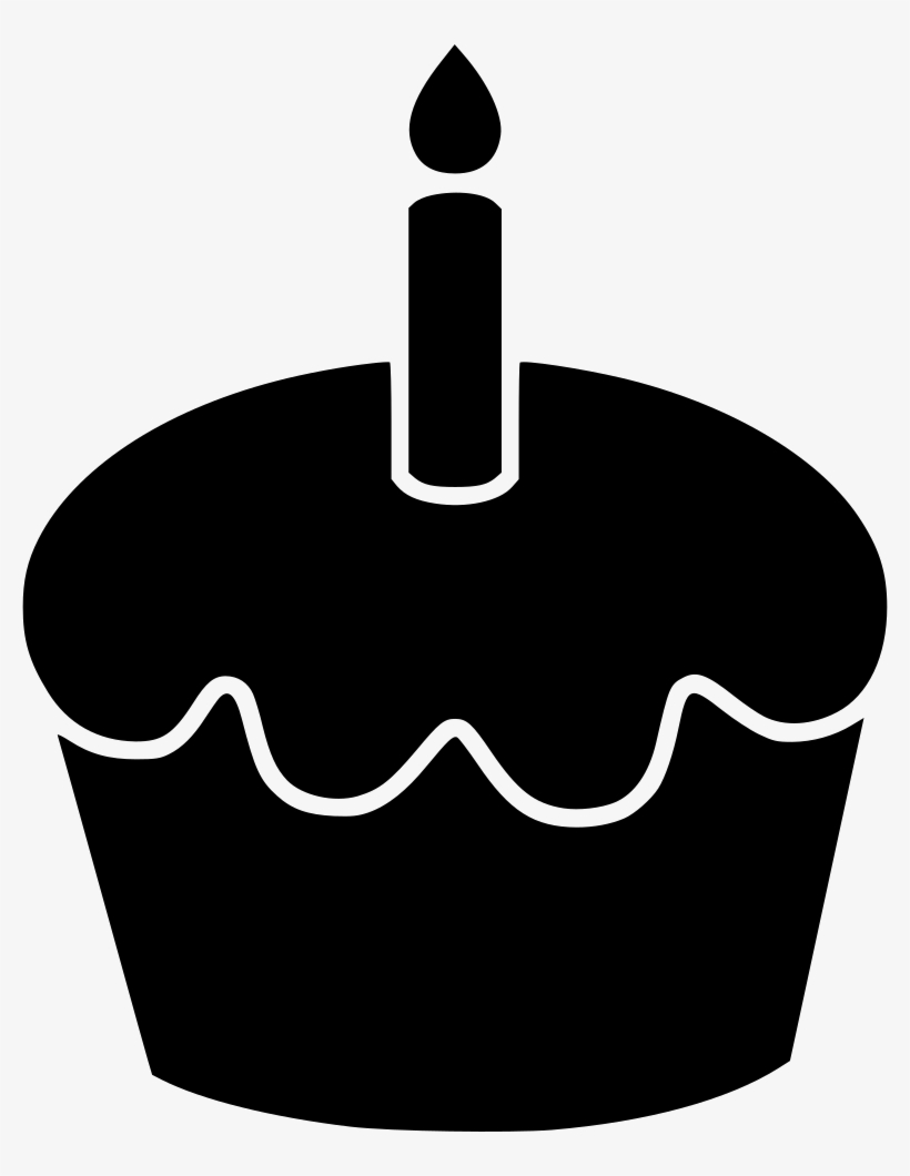 Cupcake Muffin Candle Cake Party Svg Png Icon Free - Cupcake With Candle Icons, transparent png