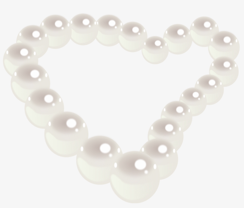 Pearl Heart Clipart, Vector Clip Art Online, Royalty - Pearl Necklace Clipart Png, transparent png