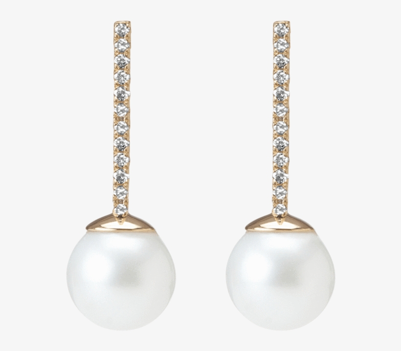 Proud Pearl Earrings With White Diamonds - 黑 珍珠 钻石 耳坠, transparent png