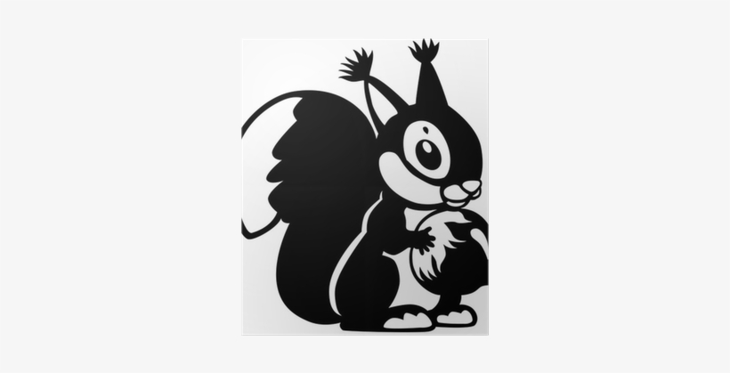 Cartoon Squirrel Wall Sticker, transparent png