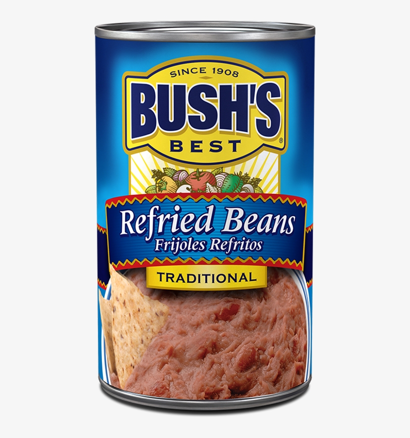 Bush's® Traditional Refried Beans - Red Beans In Can, transparent png