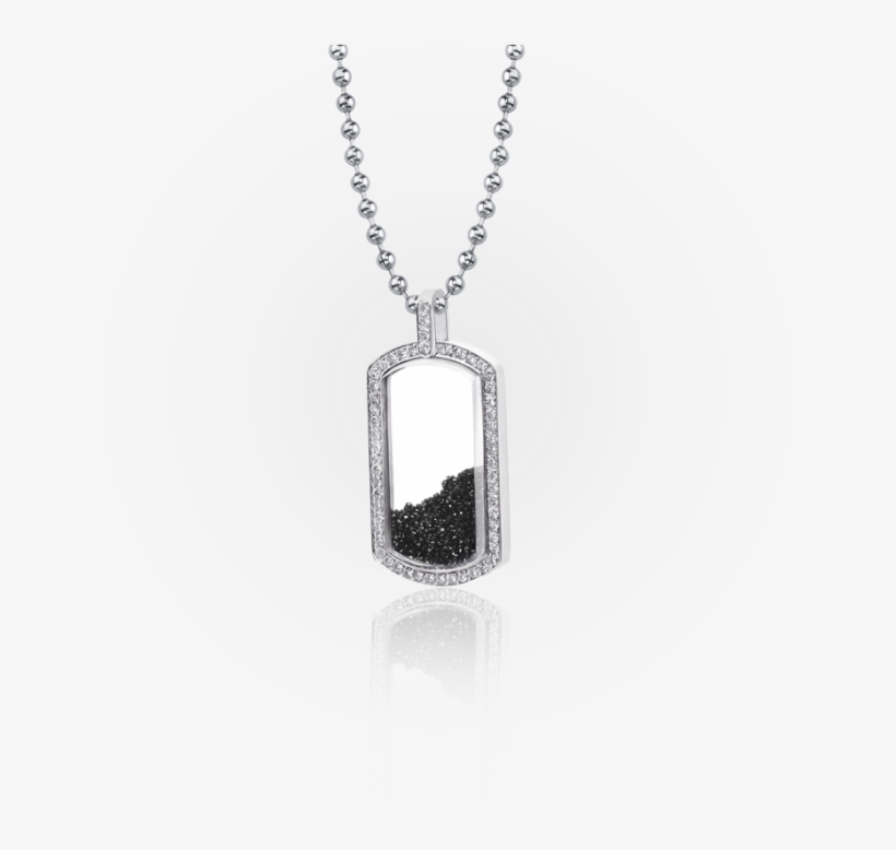 The Single Floating Dog Tag Pendant - Stainless Steel Modern Cross Pendant With Ball Chain, transparent png