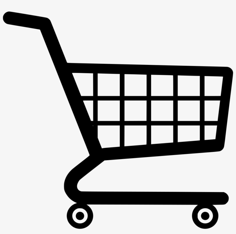 Download Png - Shopping Cart Black And White, transparent png