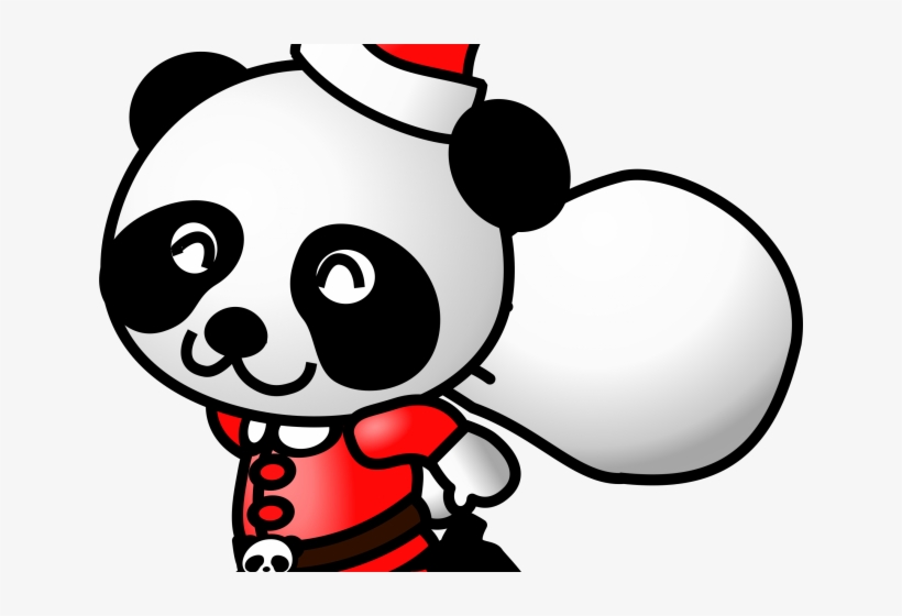 Panda Clipart Santa - Christmas Panda Clipart, transparent png