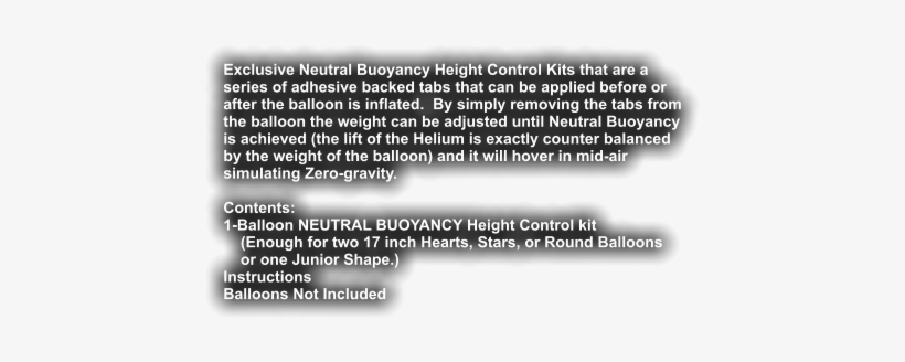 Exclusive Neutral Buoyancy Height Control Kits That - Balloon Weights, transparent png