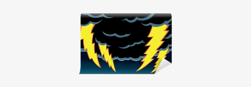 Cartoon Of Thunder Clouds With Scary Lightning - Thunder And Lightning Cartoon, transparent png