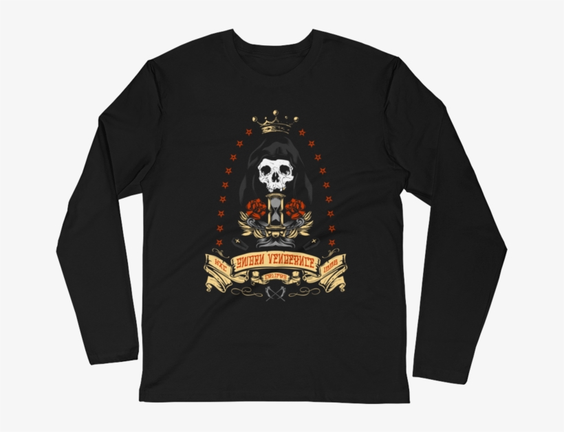 Santa Muerte Men's Long Sleeve Fitted Crew - Unisex Banjo Tree Thermal (organic/rpet Blend), transparent png