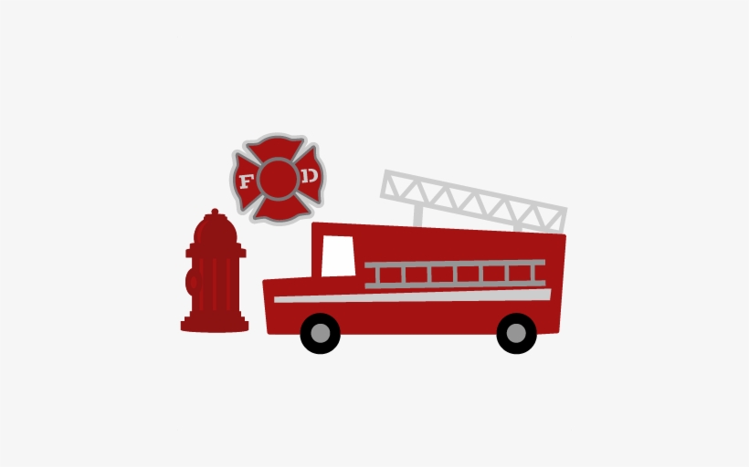 Firefighting Set Svg Files For Scrapbooking Firefighter - Firetruck Misskatecuttables, transparent png