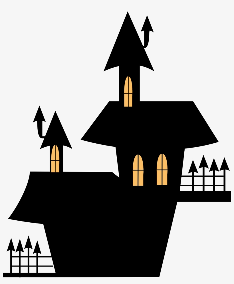Haunted House Clipart - Casa Mal Assombrada Preto E Branco, transparent png