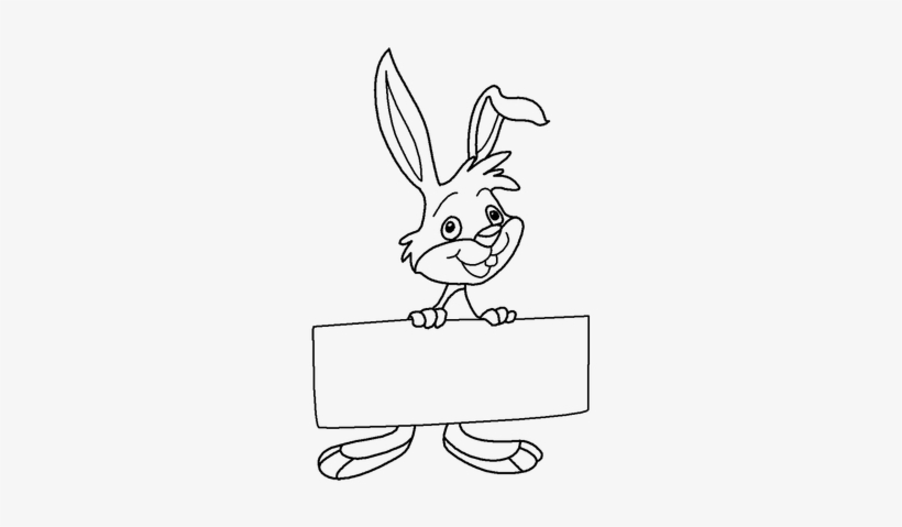 Bunnies Rabbit Outline - Funny Bunny Colouring, transparent png