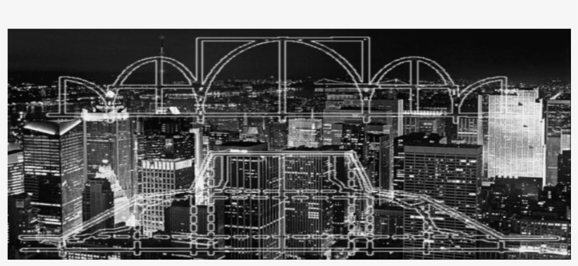 80211 City Night Grayscale - Skyscrapers At Night, transparent png