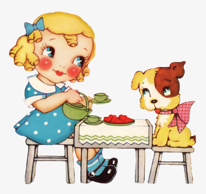 Any - Girl Drinking Tea Clipart, transparent png