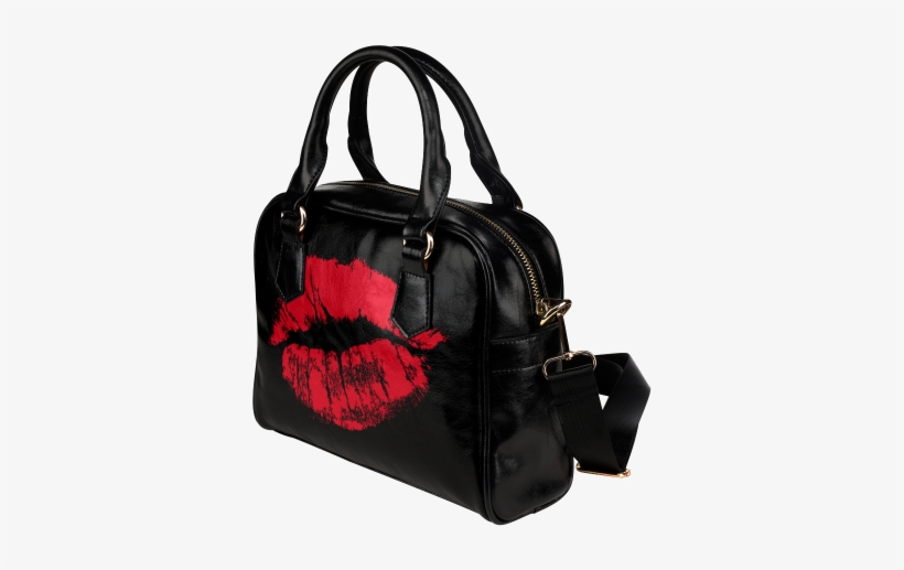 Interestprint Sexy Lips Pu Leather Aslant Shoulder - Pomeranian Dog Women Shoulder Handbag, transparent png