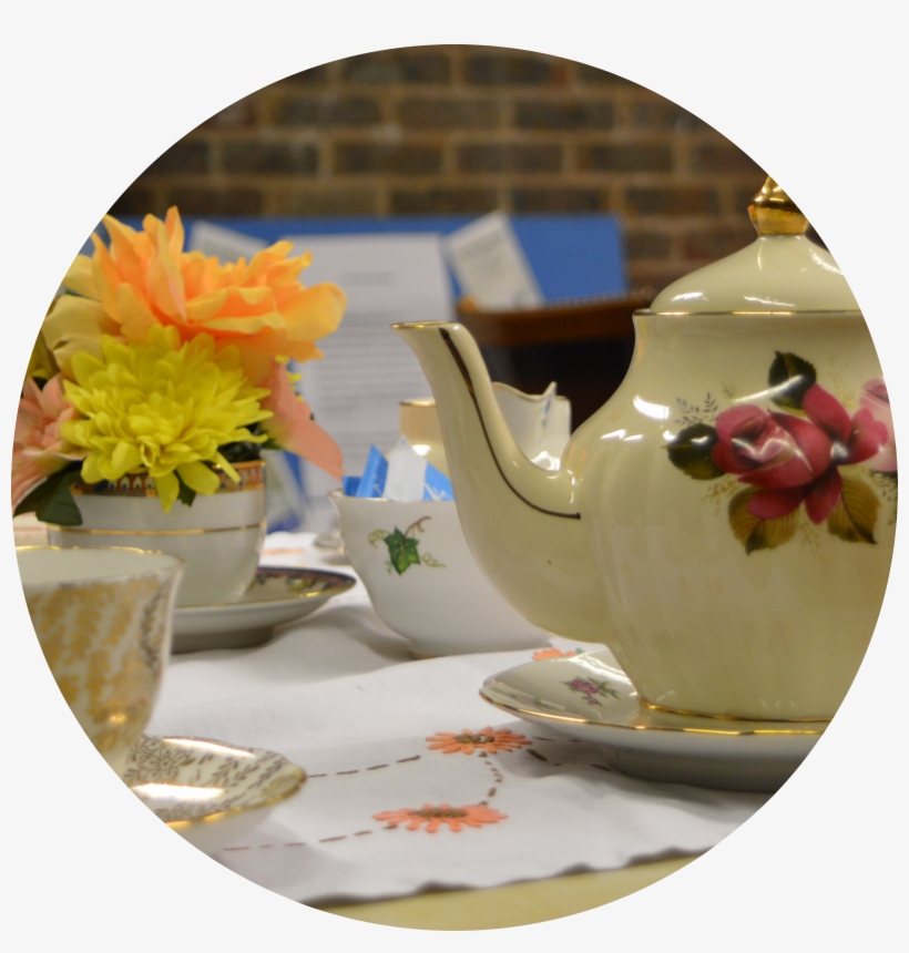 Vintage Tea Set On A Table - Cut Flowers, transparent png