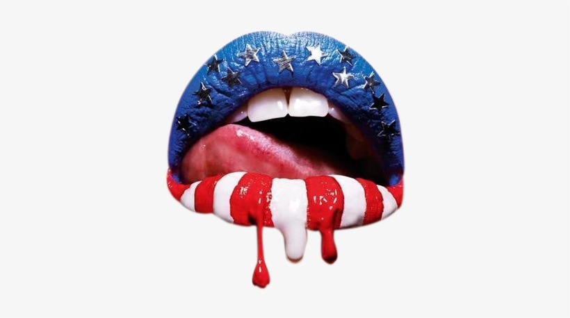 0 Komentarze - American Flag Lips, transparent png