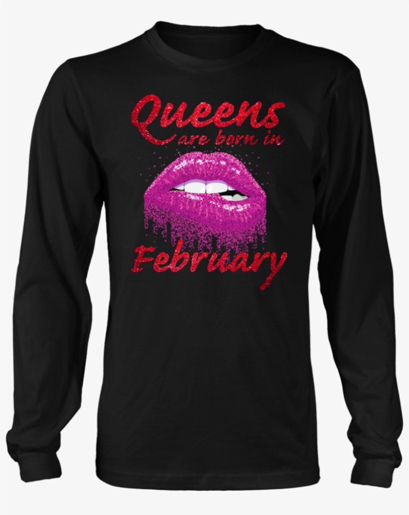 Queens Are Born In February Sexy Lips Red Glitter T-shirt - Fishing Saved Me From Becoming Shirt, transparent png