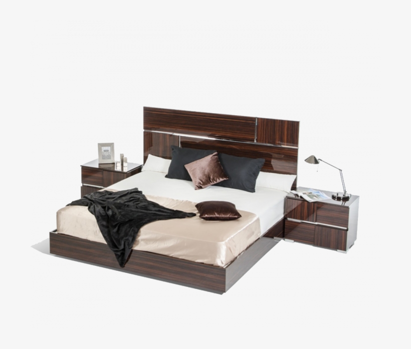 Matching Chrome Accents Highlight The Headboard For - California King Platform Bed, transparent png