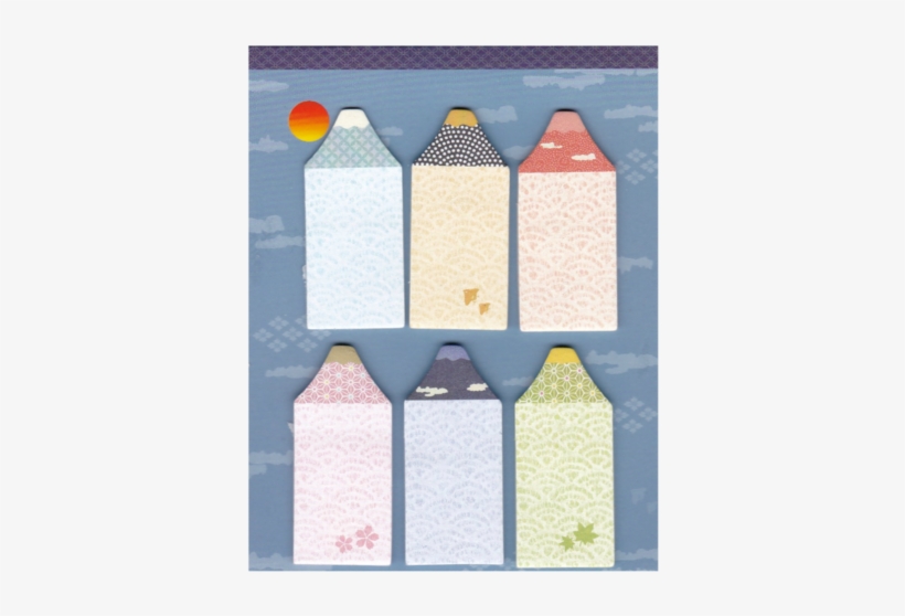 Japanese Wave Pattern Pencil Sticky Labels - Patchwork, transparent png