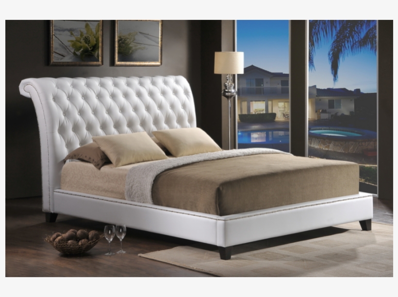 Modern Tufted Bed, transparent png