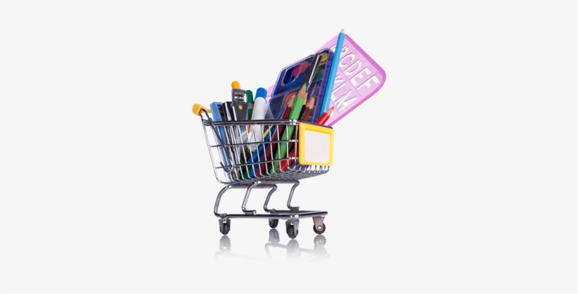 Carrito De Compras Con Utiles - Utiles Escolares Carrito De Compras, transparent png