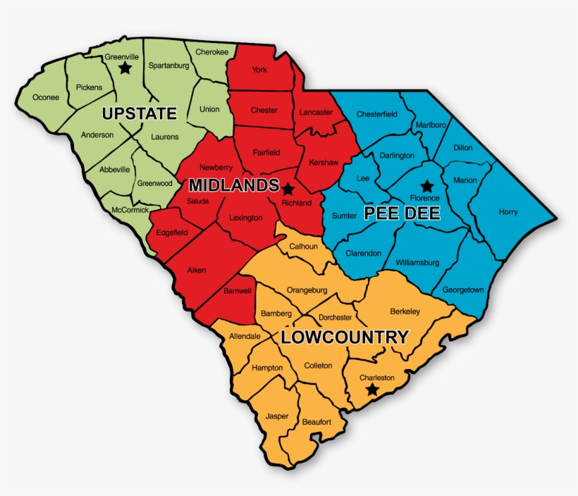 Health Care Preparedness Staff Contacts State And Local - South Carolina Region Map, transparent png