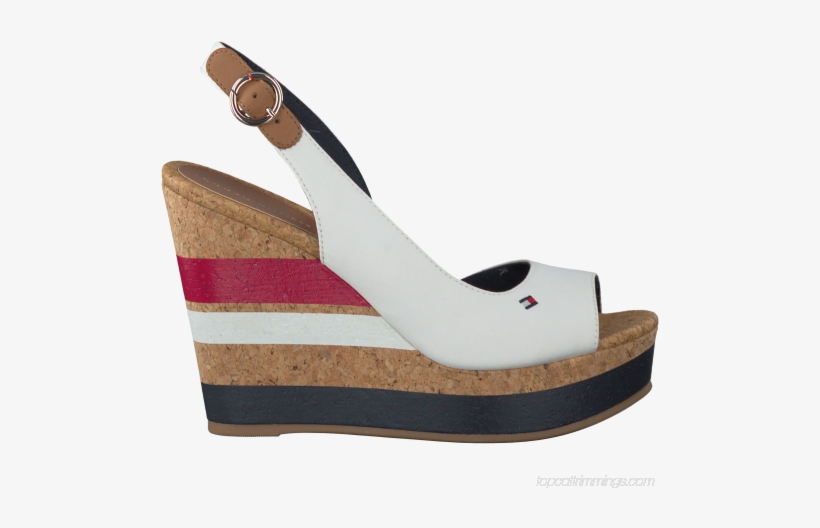 Tommy Hilfiger White Tommy Hilfiger Wedge Sandals Estelle - Tommy Hilfiger Compensées, transparent png