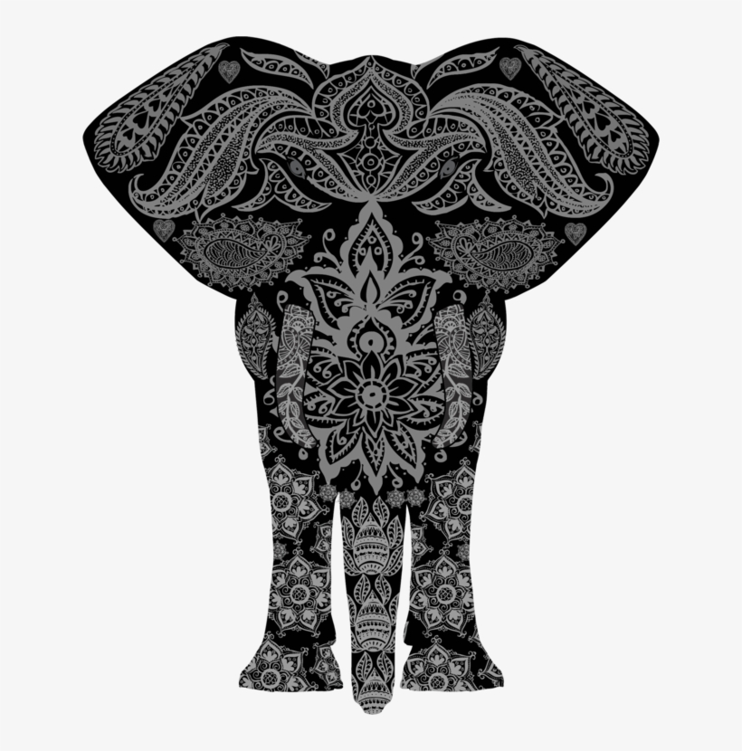 African Elephant Elephants Elephant Gold Ornament Floral - Colorful Elephant, transparent png