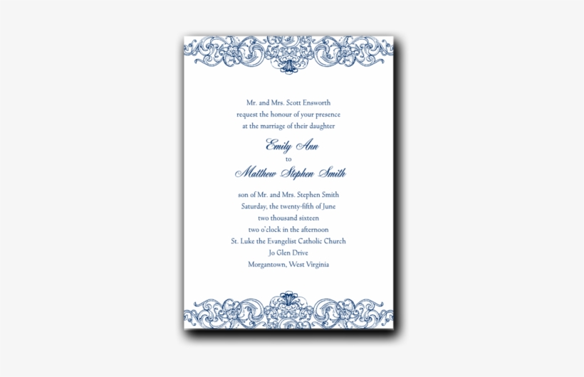 Blue Filigree - Wedding Invitation, transparent png