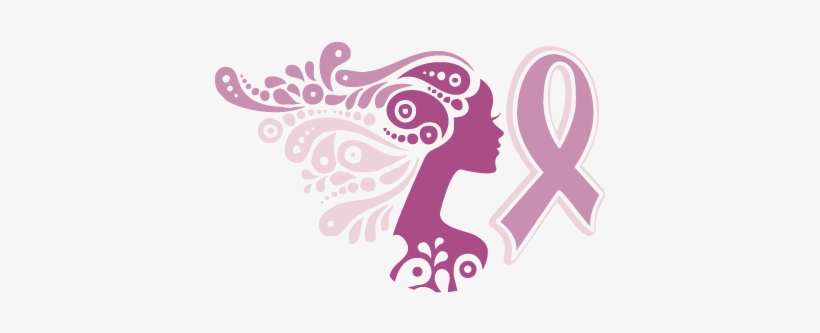 Home Vector Lady With Pink Ribbon - Beautiful Woman Silhouette Vector, transparent png