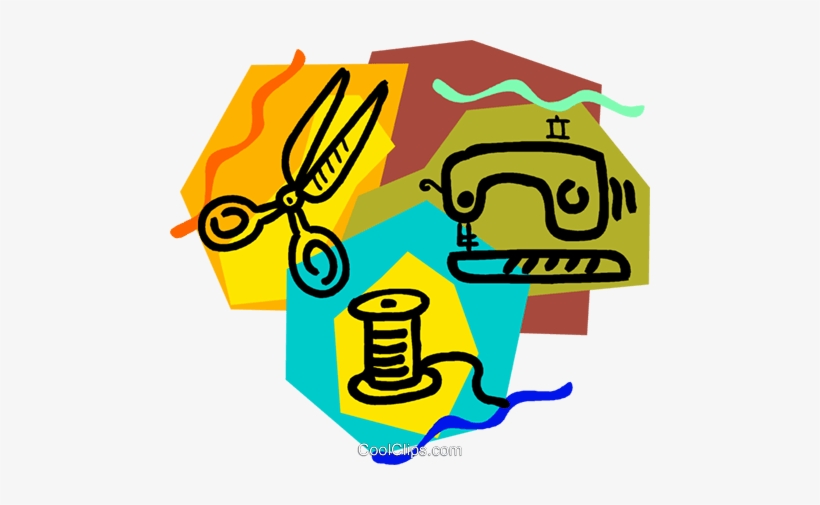 Sewing Machine, Scissors, And Thread Royalty Free Vector, transparent png