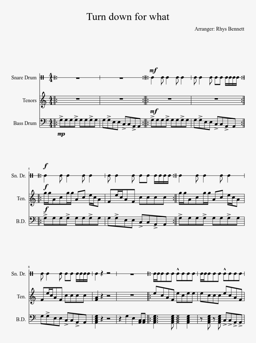 Turn Down For What Sheet Music Composed By Arranger - 내 낡은 서랍 속의 바다 박정현, transparent png