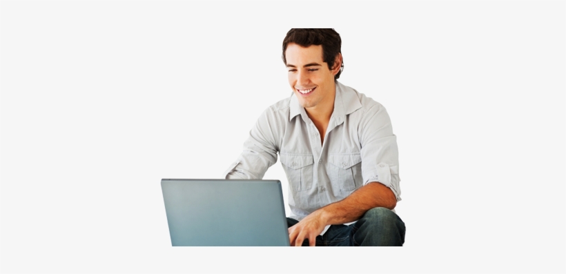 Successful Asian Online Dating - Men With Laptop Png, transparent png