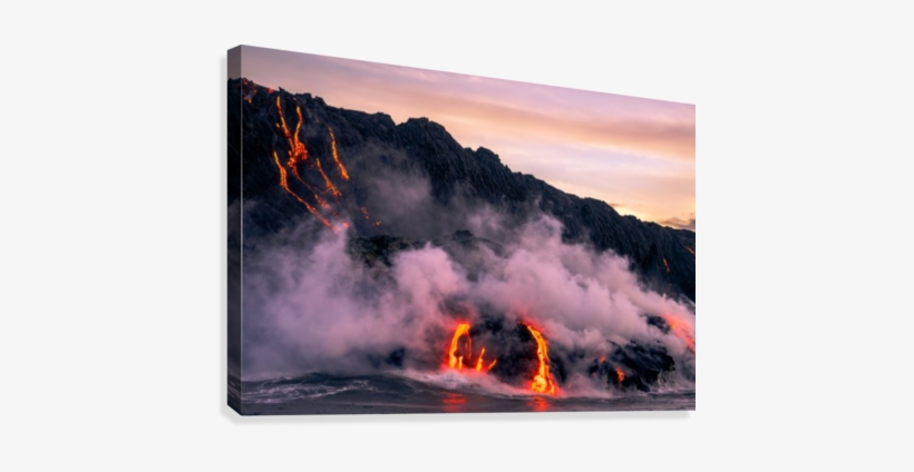 Sunrise At The Lava Flow Canvas Print - Flame, transparent png