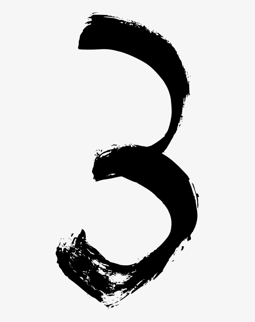 Grunge Number 2 3 - 3 Grunge Png, transparent png