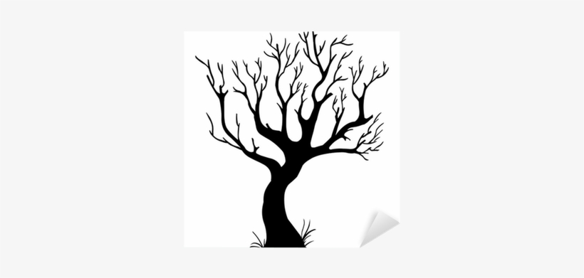 Vector Black Silhouette Of A Bare Tree Sticker • Pixers® - Bare Trees, transparent png