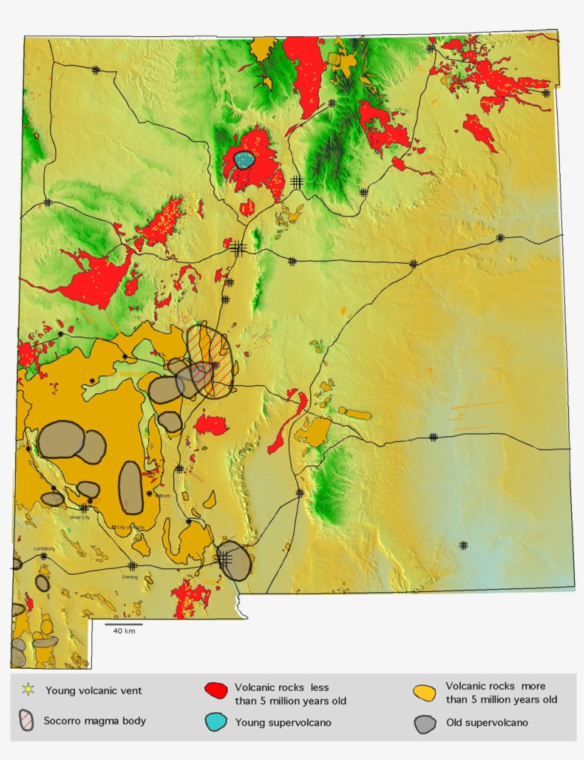 The Volcanoes Of New Mexico - New Mexico Volcanoes Map, transparent png