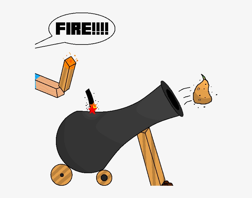 Potato Cannon - Potato Cannon Cartoon, transparent png