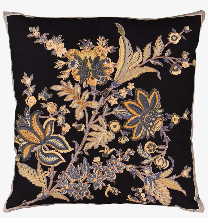 Hawaii Black Floral Accent Cotton Pillow Cover Hand, transparent png