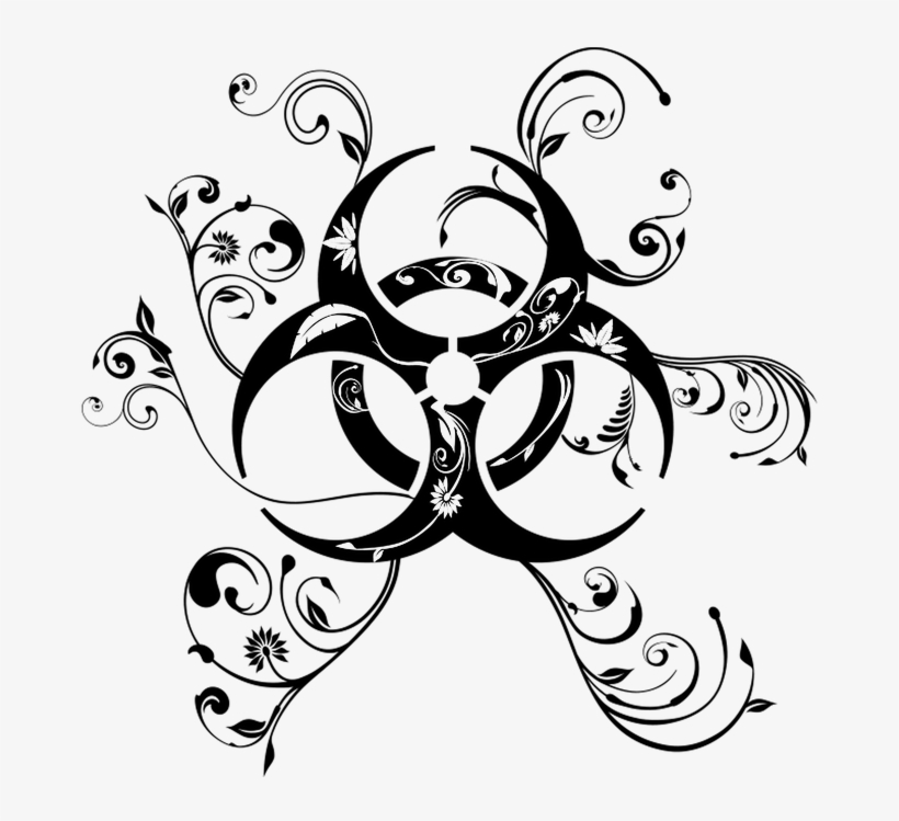 Abstract, Black, Biohazard, Flower, Floral, Plant, - Biological Hazard, transparent png