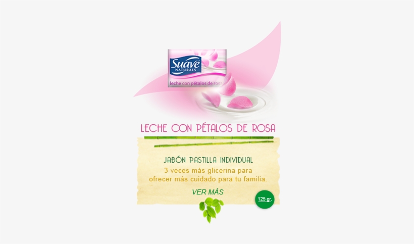 Leche Con Pétalos De Rosas - Suave Naturals Body Wash Creamy Almond & Verbena, transparent png