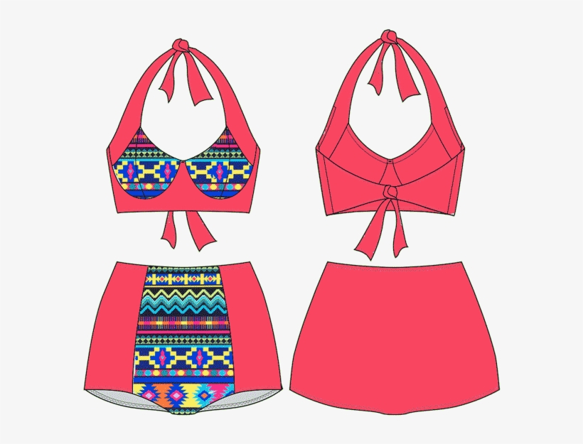 The Reno Halter Bikini Top Has Ties Around The Neck - Bikini Patterns Sewing Free, transparent png
