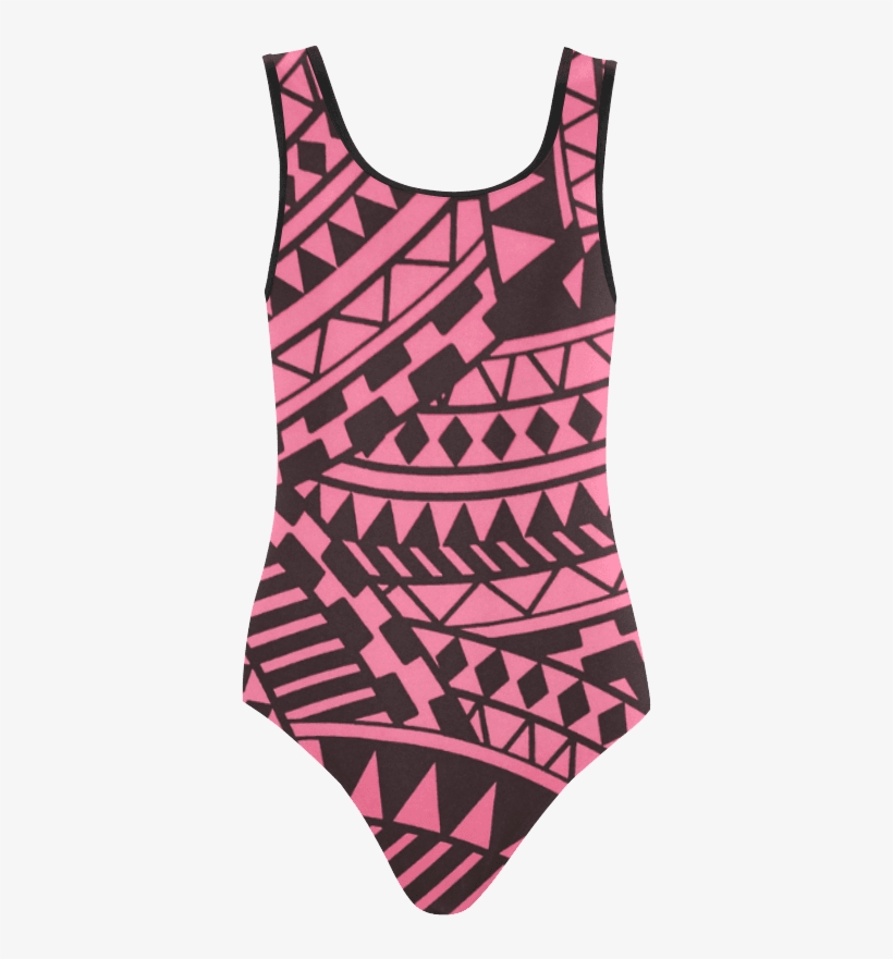 Aztec Tribal Pattern Vest One Piece Swimsuit - Model, transparent png
