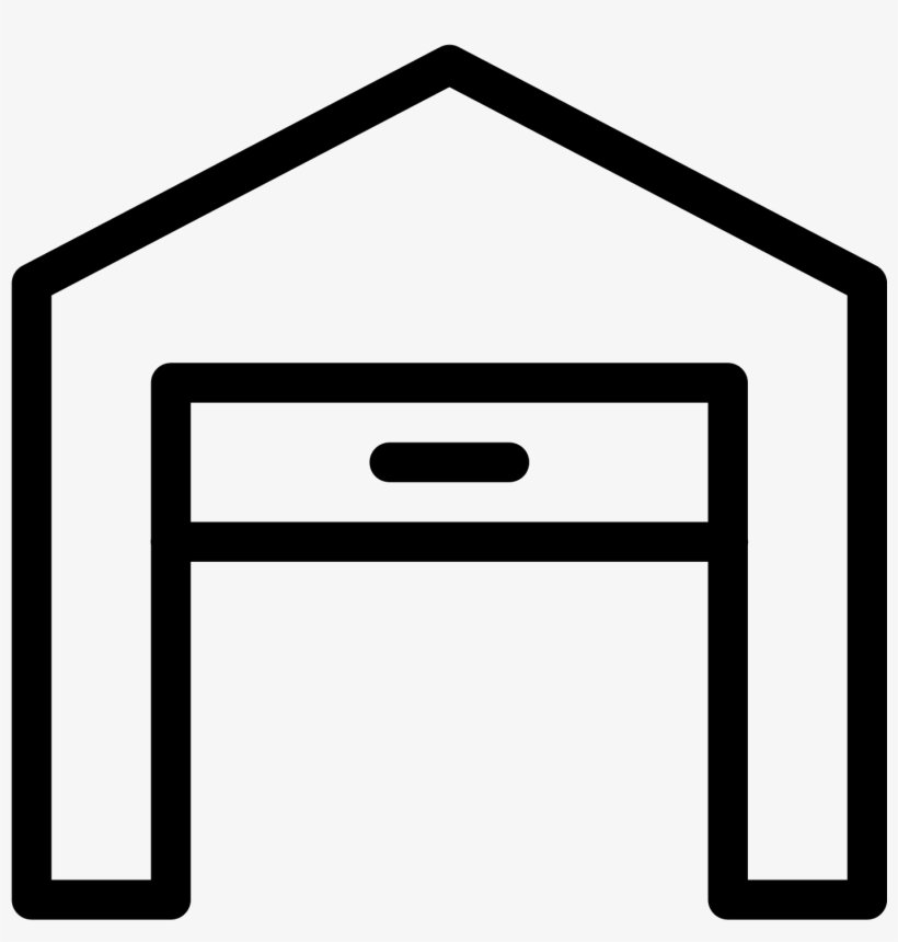This Icon Is Of An Outline Of A House With A Angled - Garage Png, transparent png