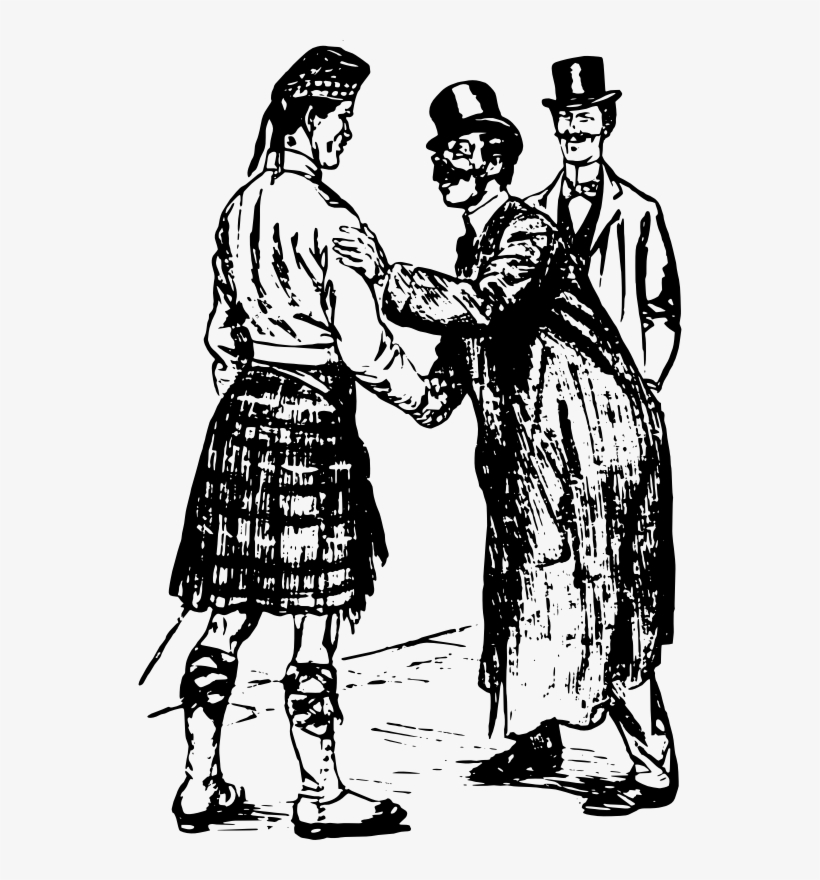 Medium Image - Man In Kilt Black And White Clipart, transparent png