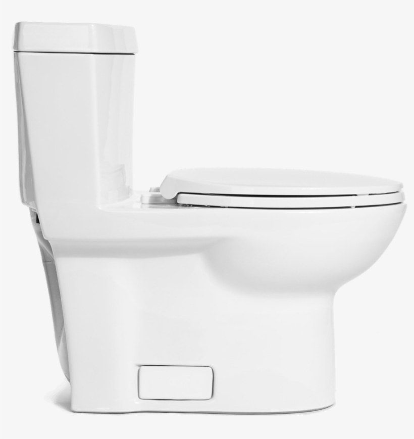 Single Flush - Toilet Profile View, transparent png