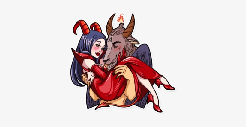 Satanic Demonic Демонический - Miss Devil Telegram Sticker, transparent png