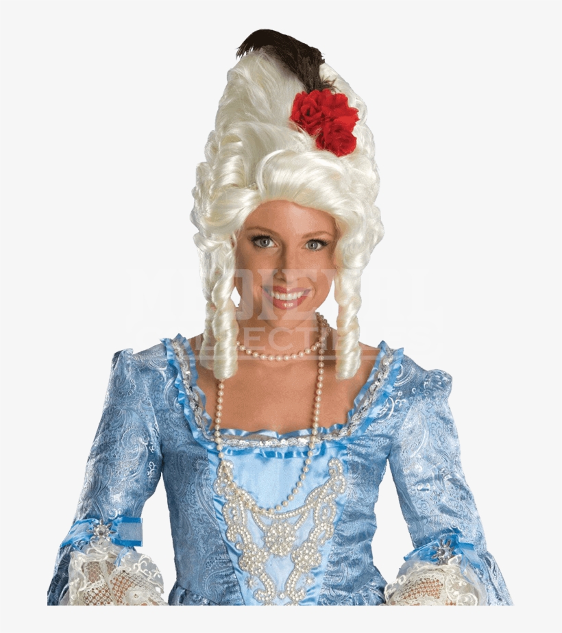 Marie Antoinette Red Roses Wig - Marie Antoinette Wig With Red Rose Costume Accessory, transparent png