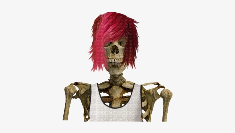 Kaz Creations Halloween Skeleton With Wig - Skeleton With Red Hair, transparent png