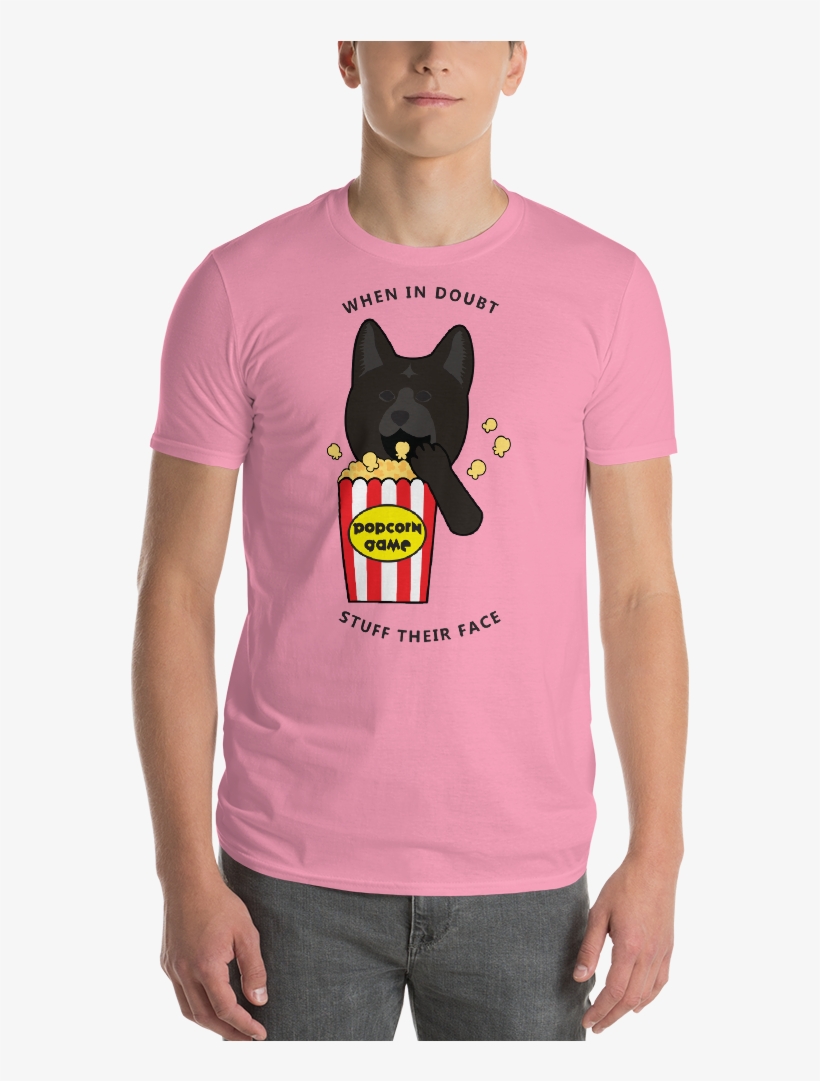 Dark Akita Popcorn Hashtagtshblack Mockup Front Mens, transparent png