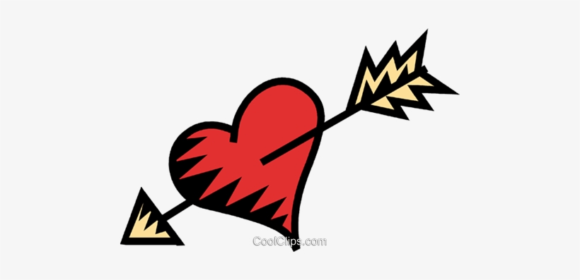 Corazón Con Una Flecha A Través De Ella Libres De Derechos, transparent png